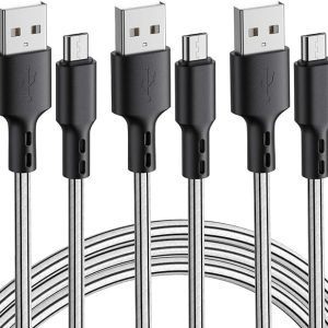 USB ケーブル 【3本セット 3m】 2.4a 急速充電 高速データ転送 断線防止 Xperia GalaxyS7 PS4 Xboxコントローラー edge S6 Note5 AQUOS SH-04H SH-03G など対応 (Micro USB)